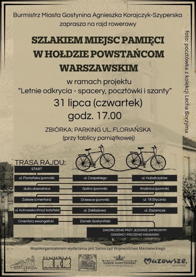 Rajd Rowerowy w hołdzie Powstańcom Warszawskim