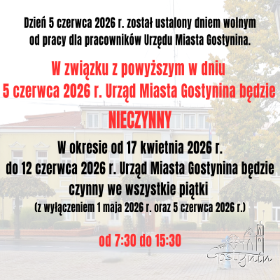 Godziny pracy Urzędu Miasta