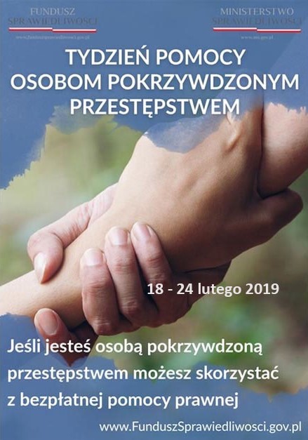 Plakat - Tydzień Pomocy Osobom Pokrzywdzonym Przestępstwem