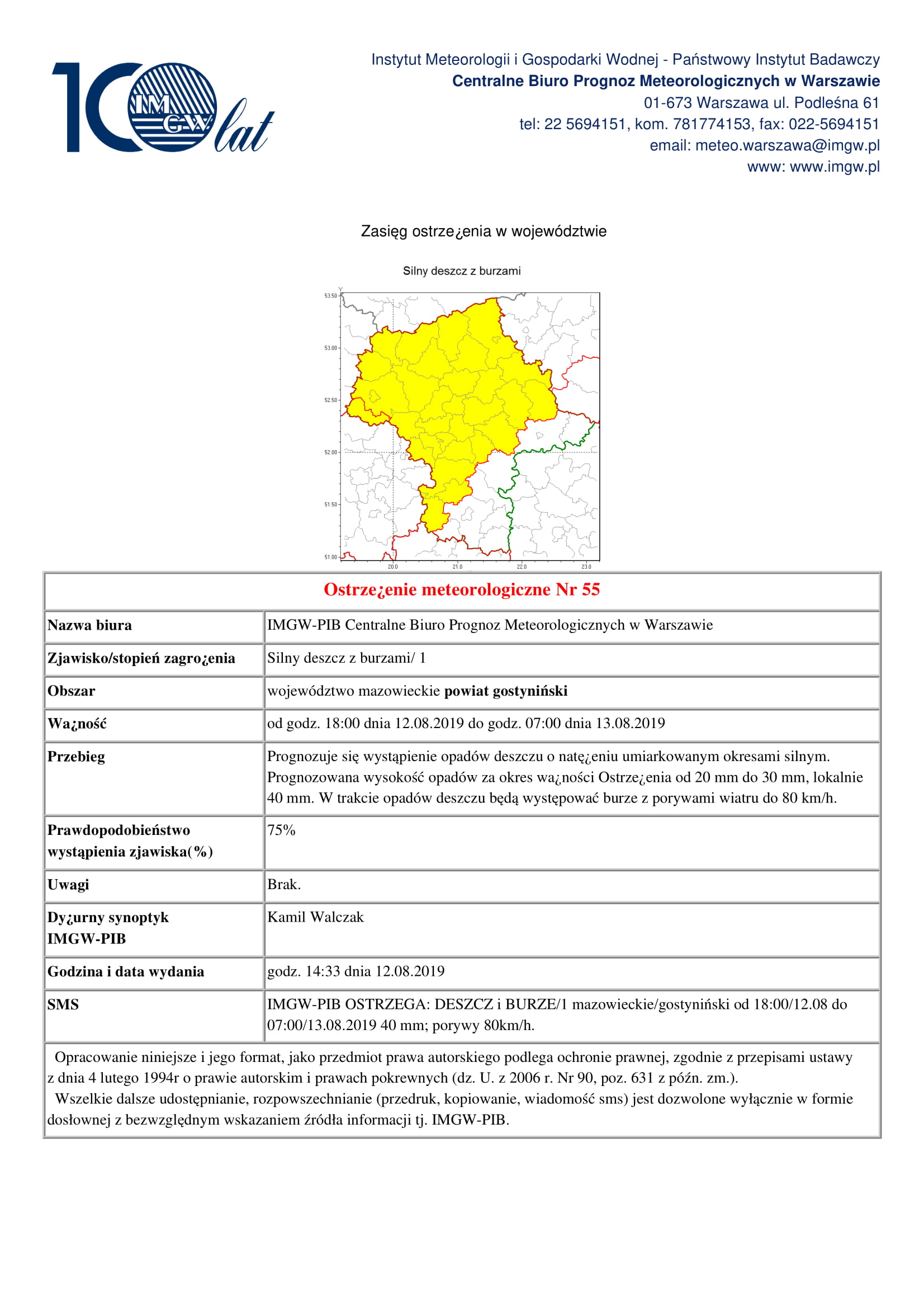 Ostrzeżenie meteorologiczne