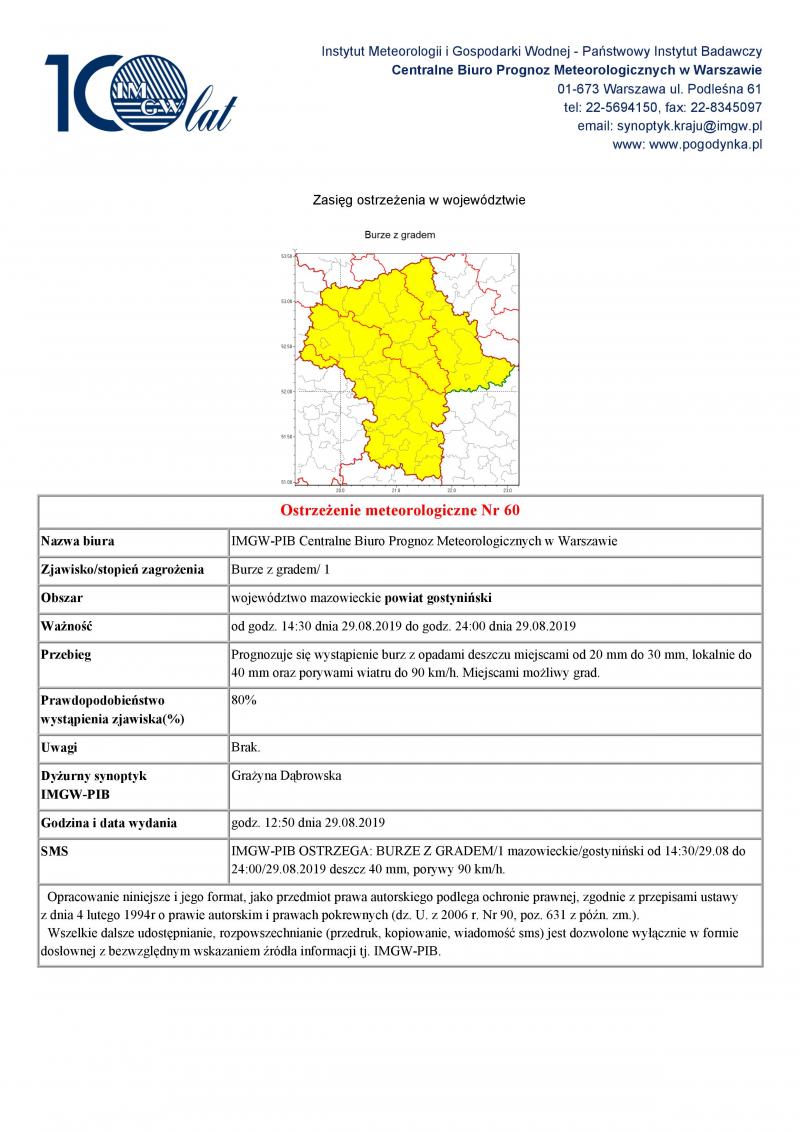 Ostrzeżenie meteorologiczne