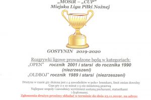 Zaproszenie na MOSiR - CUP Miejska Liga Piłki Nożnej