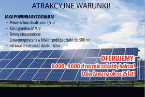 Poszukiwane działki pod fotovoltaikę