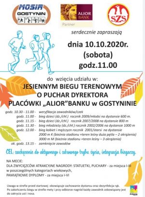 Plakat promujący Jesienny Bieg Terenowy