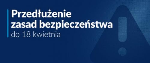 Baner informacyjny o przedłużeniu obostrzeń