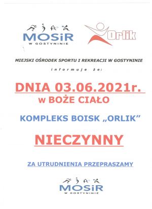 Boiska Orlik w Gostyninie nieczynne