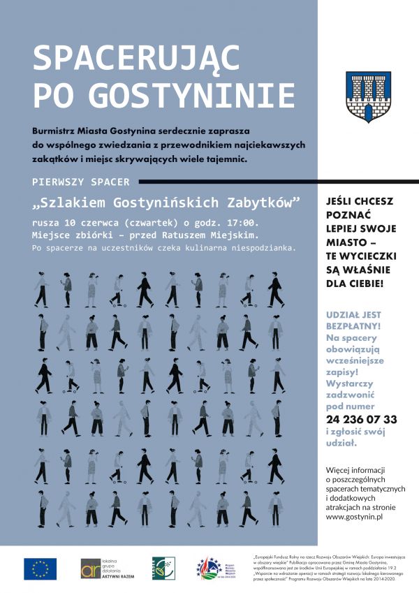 Plakat promujący wydarzenie "Spacerując po Gostyninie