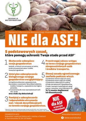 plakat kampanii "Nie dla ASF"