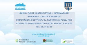 Informacja o punkcie konsultacyjno-informacyjnym programu "Czyste powietrze"