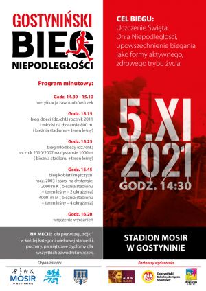 Gostyniński Bieg Niepodległości - plakat