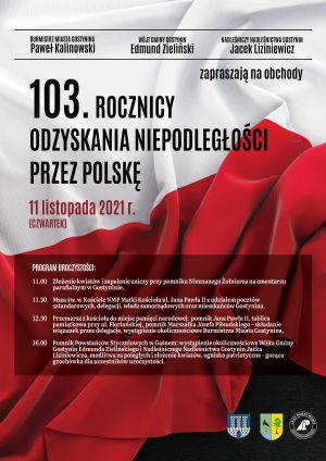Plakat - 11 listopada święto odzyskania niepodległości przez Polskę