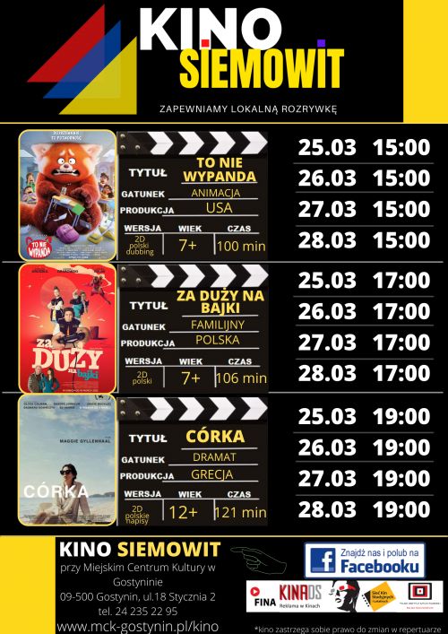 Kino Siemowit 25.03-28.03