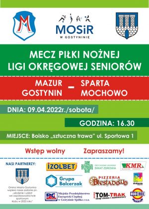 Mecz Mazur Gostynin - Sparta Mochowo