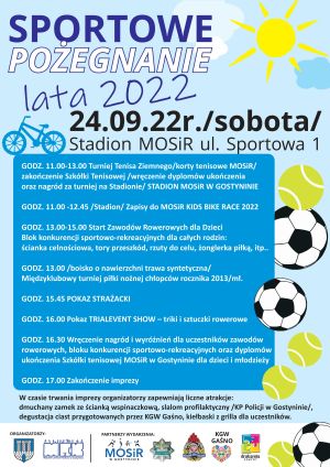 Plakat - pożegnanie lata 2022 na sportowo