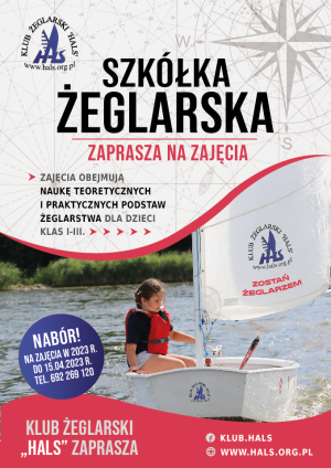 plakat - nabór do szkółki żeglarskiej