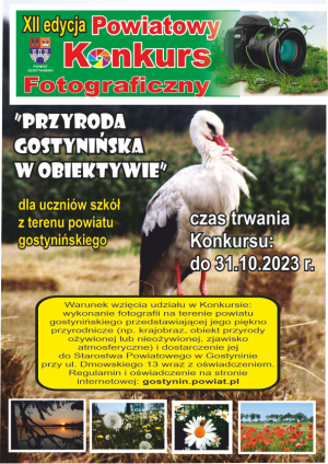 Plakat promujący konkurs fotograficzny