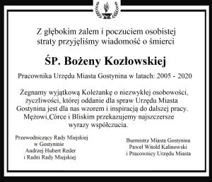 nekrolog Bożena Kozłowska