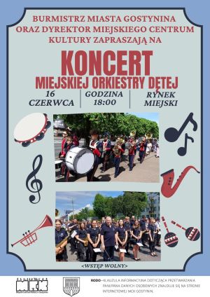 plakat - zaproszenie na Koncert Miejskiej Orkiestry Dętej