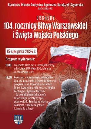 plakat - zaproszenie na obchody rocznicy Bitwy Warszawskiej