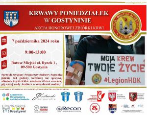 07.10, godz. 9-13 - "Krwawy Poniedziałek w Gostyninie". Krwiobus przez Ratuszem Miejskim.