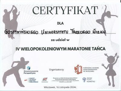 Gostyniński Uniwersytet Trzeciego Wieku WYSTĄPIŁ NA IV WIELOPOKOLENIOWYM MARATONIE TAŃCA