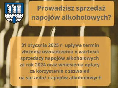 przypomnienie o obowiązku wniesienia opłaty za alkohol