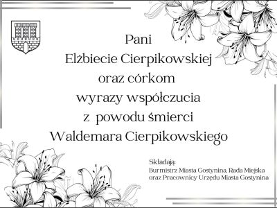 kondolencje dla Elżbiety Cierpikowskiej