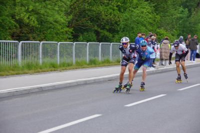 Wrotkarze szybcy z U.K.S. ZWOLEŃ-TEAM podczas 3 etapu Długodystansowego Pucharu Polski w Wadowicach 