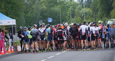 Wrotkarze szybcy z U.K.S. ZWOLEŃ-TEAM podczas 3 etapu Długodystansowego Pucharu Polski w Wadowicach 