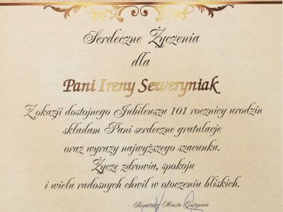 Dostojny Jubileusz 101 urodzin