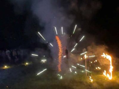 „Magia Ognia” hipnotyzujące widowisko podczas II Ogólnopolskiego Biegu Gostynińska Nocna 5