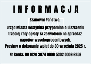 zezwolenie na sprzedaż  napojów wysokoprocentowych - rata III