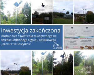 Rozbudowa oświetlenia zewnętrznego na terenie Rodzinnego Ogrodu Działkowego „Krokus” w Gostyninie