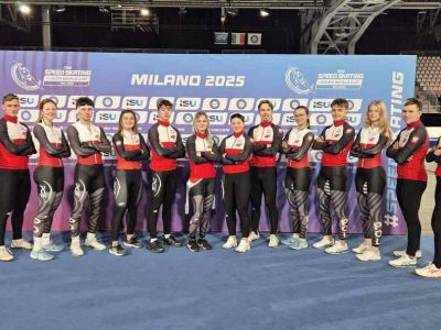 Nadia Machała z gostynińskiego LO , na Pucharze Świata Juniorów w Łyżwiarstwie Szybkim w Mediolanie