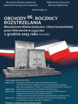 Obchody 86. Rocznicy Rozstrzelania Mieszkańców Miasta Gostynina i Ziemi Gostynińskiej przez hitlerowców w 1939 roku