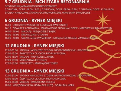 Przedświąteczny rozkład jazdy