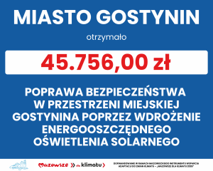 Gmina Miasta Gostynina z dofinansowaniem w ramach programu „Mazowsze dla klimatu 2026”