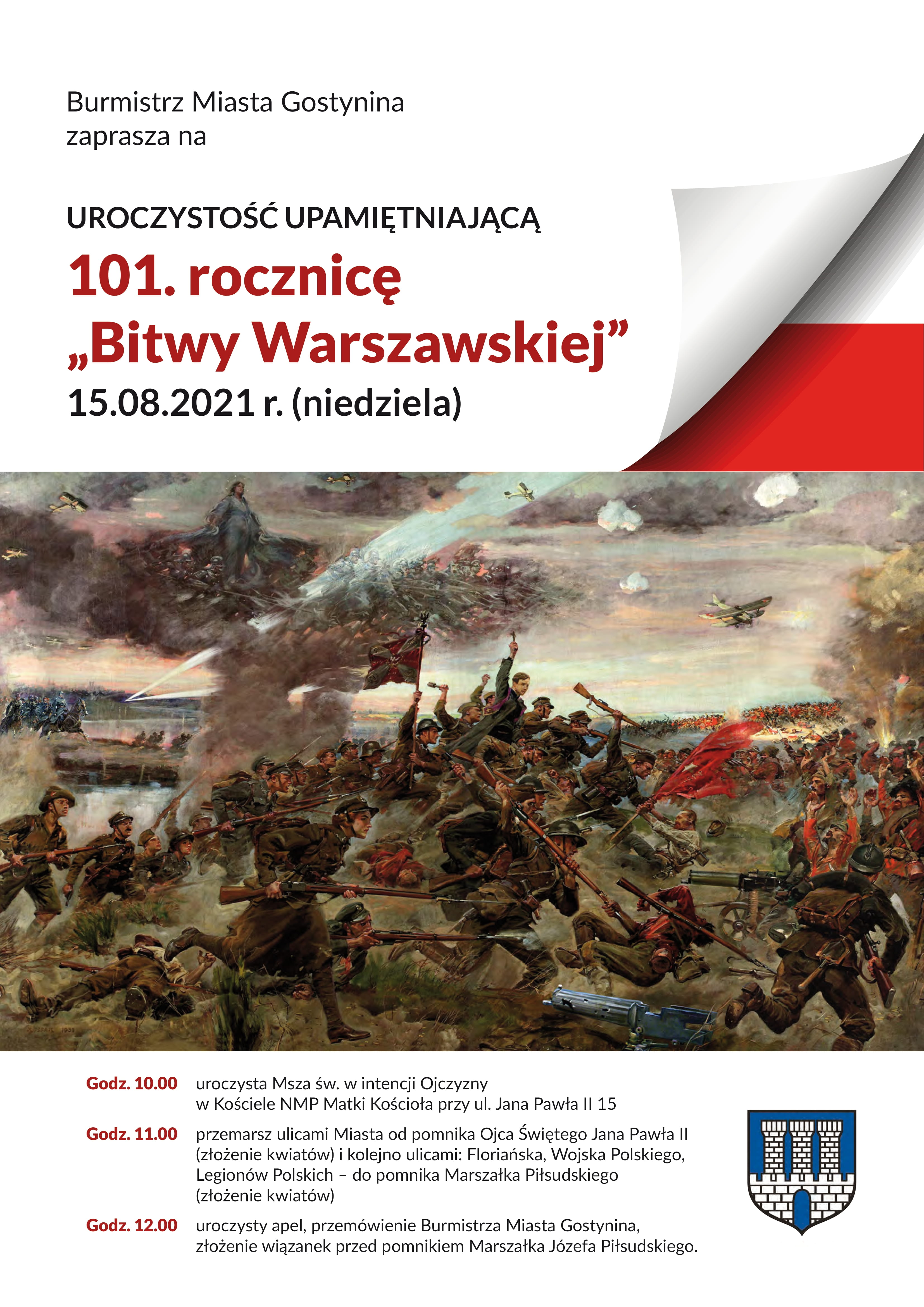 Zaproszenie na obchody 101. rocznicy "Bitwy Warszawskiej"