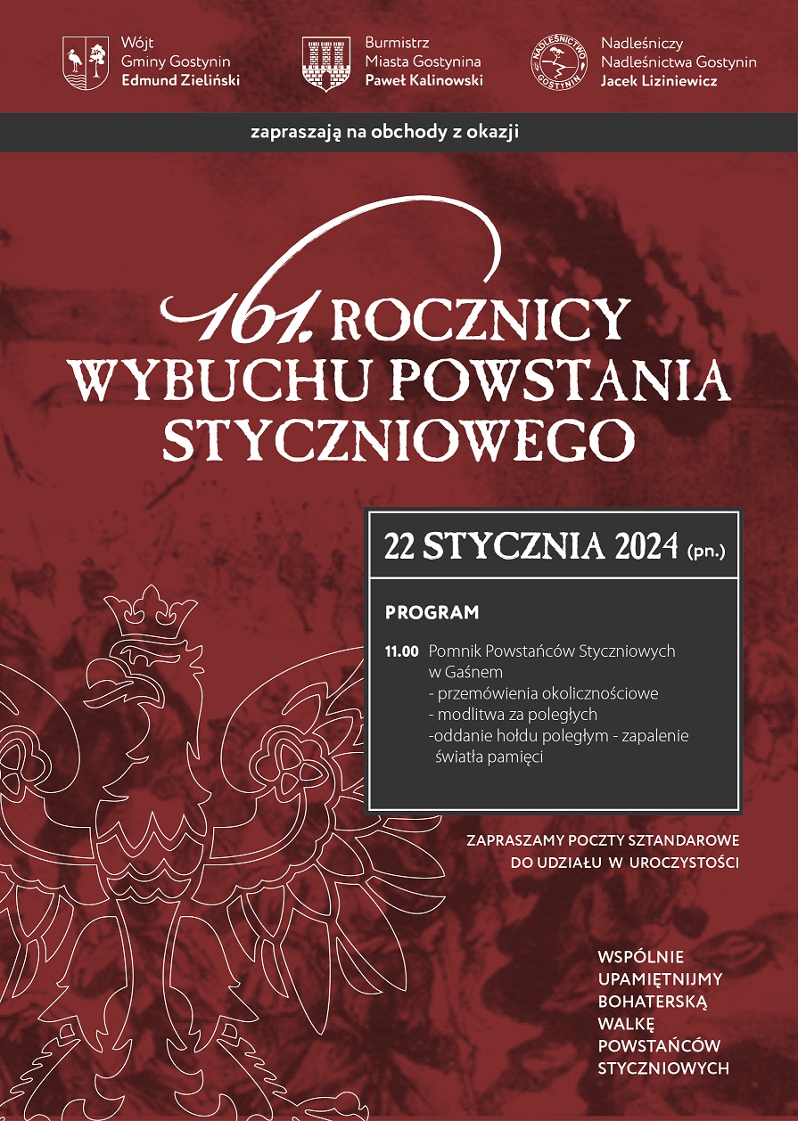 161. Rocznica Wybuchu Powstania Styczniowego - 22.01.2024 r.