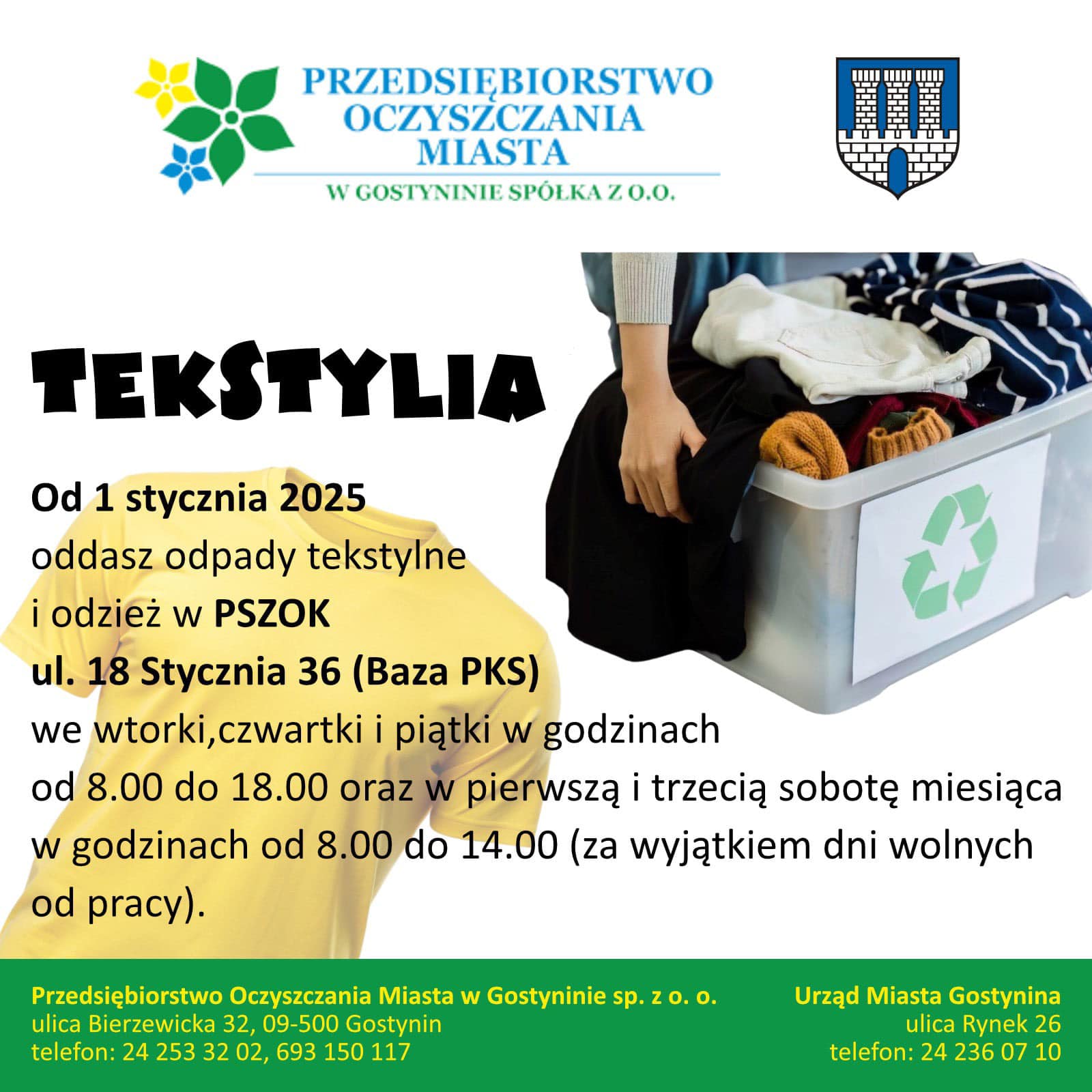 Obowiązkowa segregacja odzieży i tekstyliów