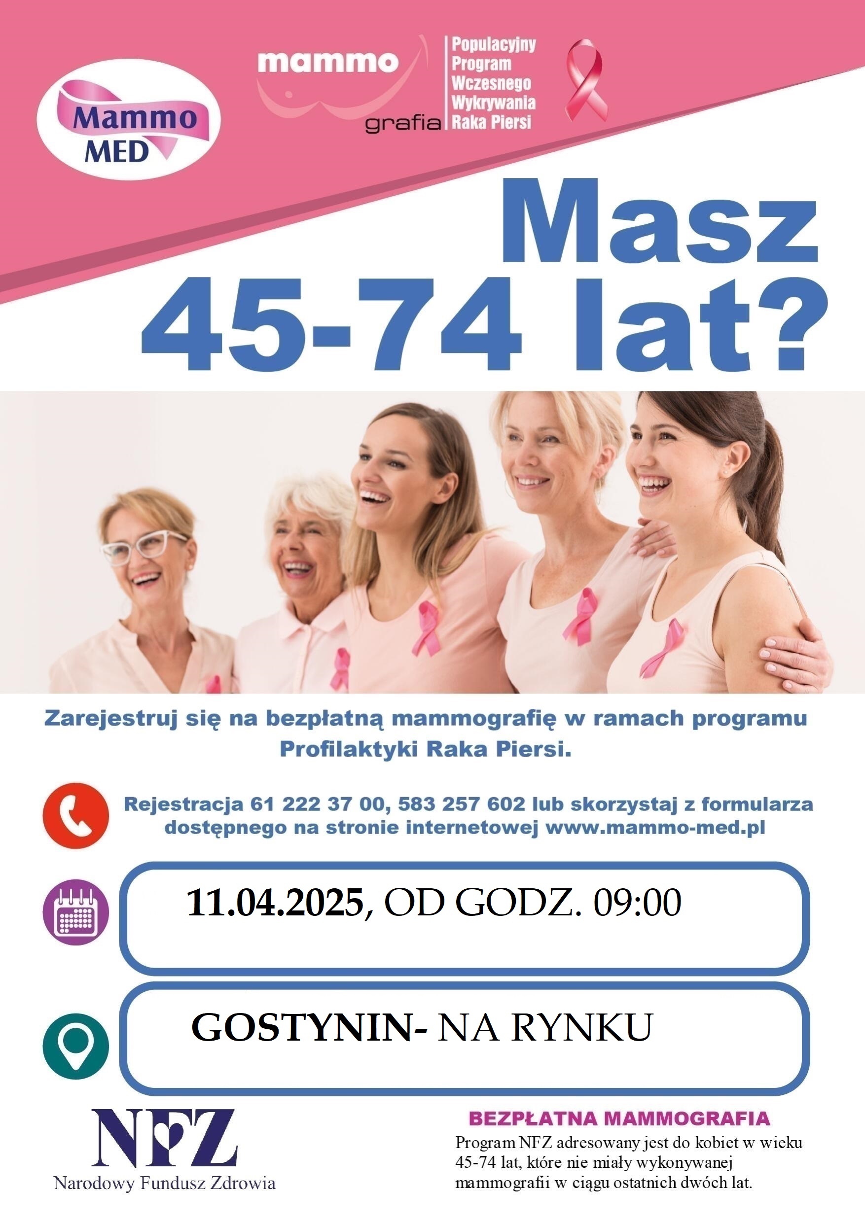 Zapraszamy! Mammobus 11.04.2025 r.