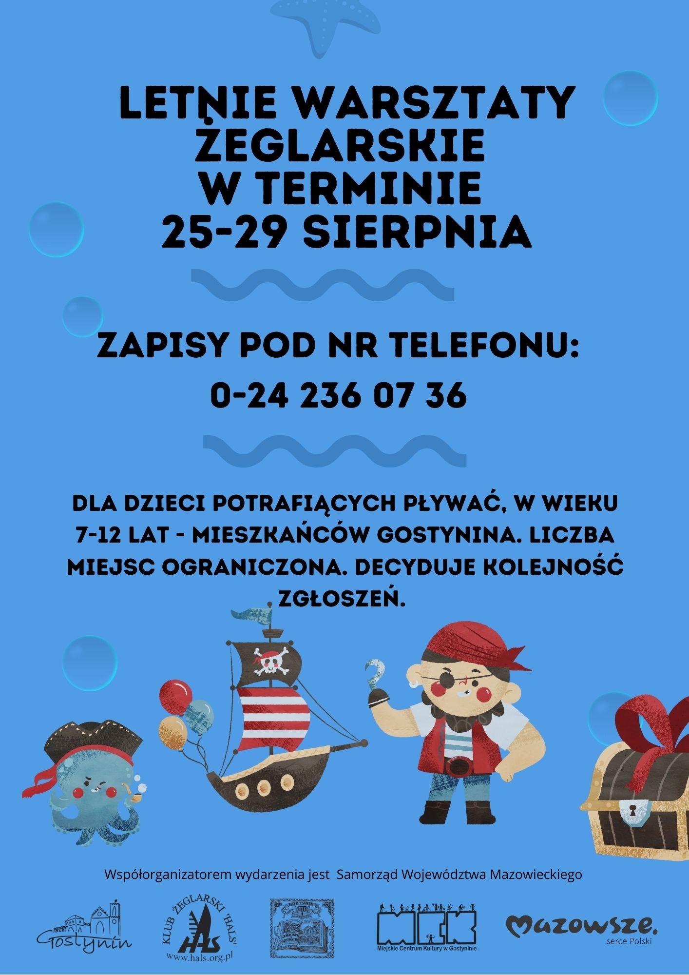Zapisy na warsztaty żeglarskie - nr telefonu