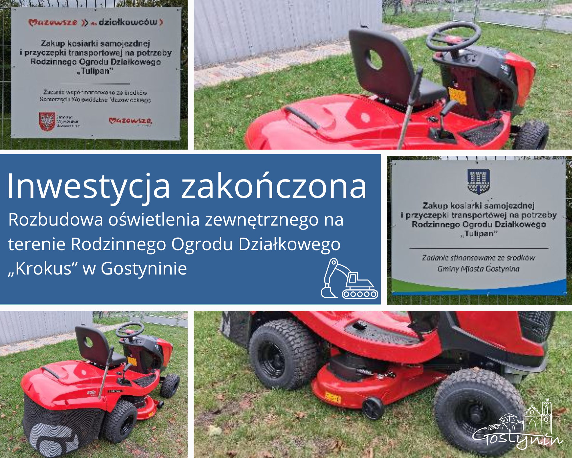 Zakup kosiarki samojezdnej i przyczepki transportowej - ROD „TULIPAN”