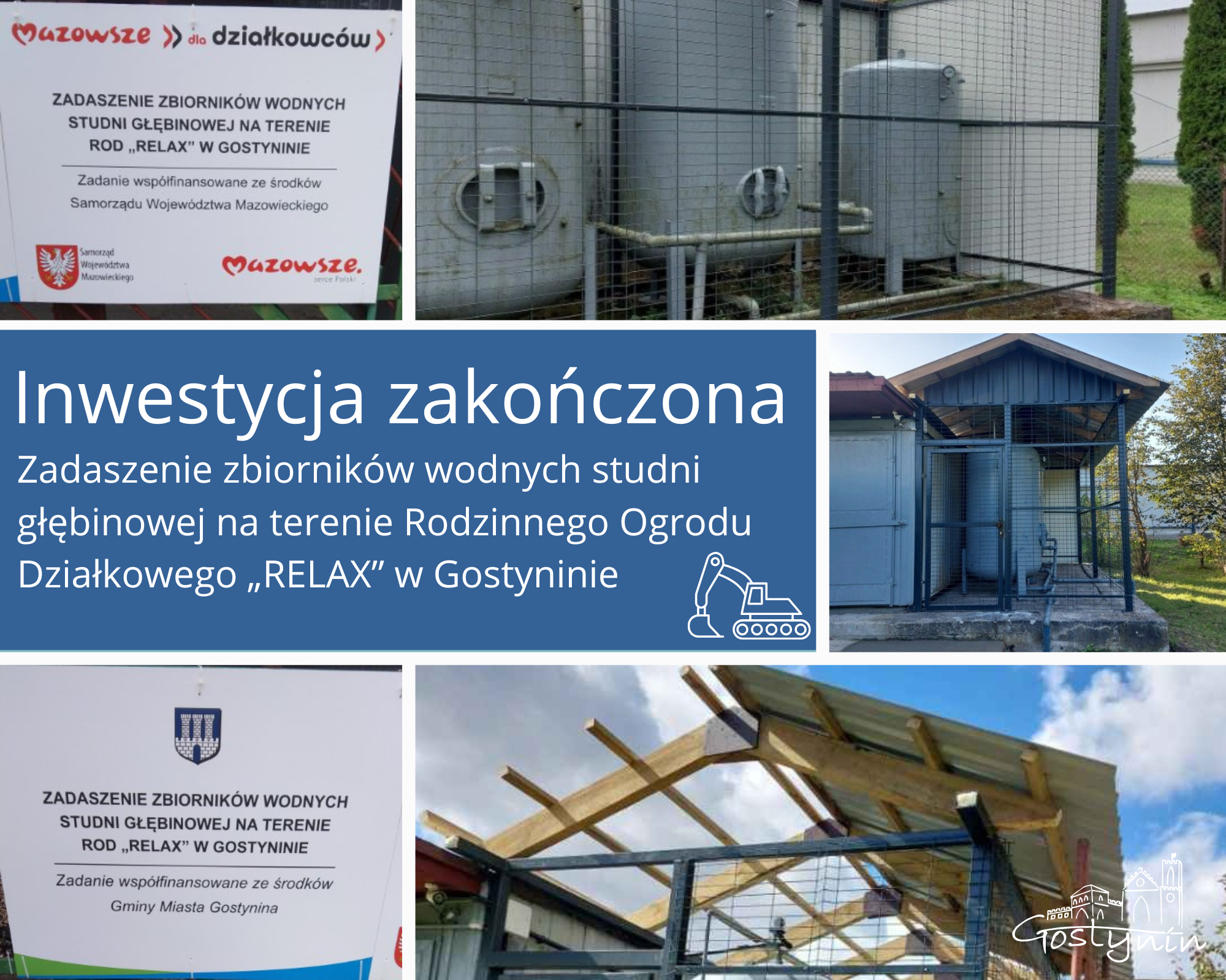 Zadaszenie zbiorników wodnych studni głębinowej na terenie ROD „RELAX”