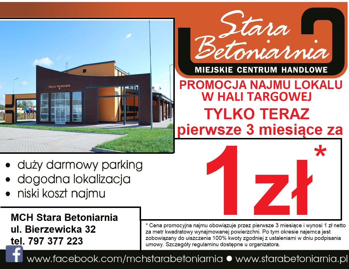 PROMOCJA NAJMU LOKALU W HALI TARGOWEJ