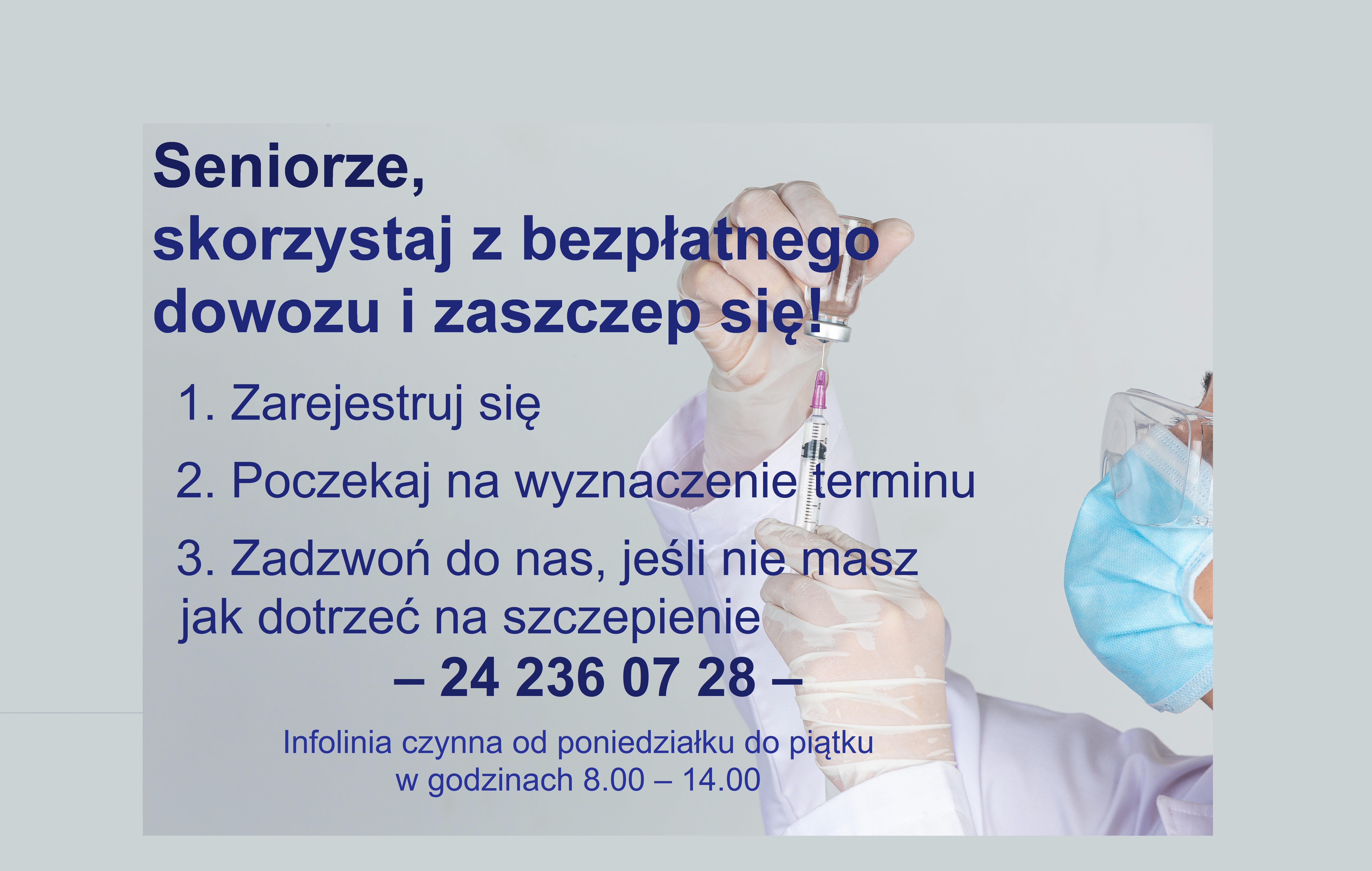 Seniorze, skorzystaj z bezpłatnego transportu i zaszczep się przeciwko Covid-19