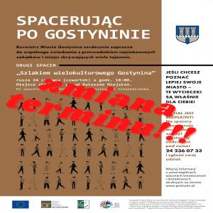 Uwaga, zmiana terminu spaceru szlakiem "Wielokulturowego Gostynina